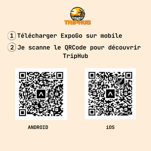 1. Télécharger ExpoGo sur son mobile. 2. Sur Android : exp://u.expo.dev/update/5099658a-864c-4adf-b21d-bd11f1664cd7 3. Sur iOS : exp://u.expo.dev/update/da02e4a3-d1c7-4025-8530-cd3a52997a7a 4. Explorer l’application 🌍